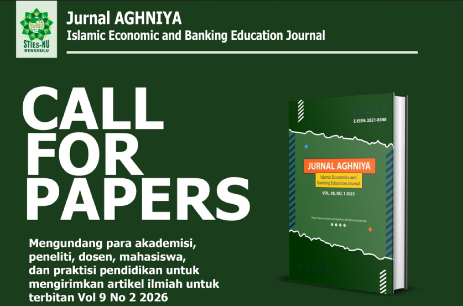 Call for Papers Jurnal AGHNIYA: Islamic Economic and Banking Education 